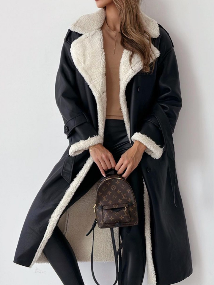 Fleur Rousse® | Manteau long élégant avec col duveteux