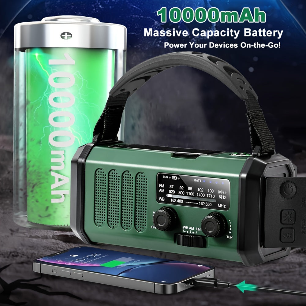 Notfallradio mit 10.000mAh – Solarbetrieben, Handkurbel & Powerbank | Immer vorbereitet bei Stromausfällen & Outdoor-Abenteuern!