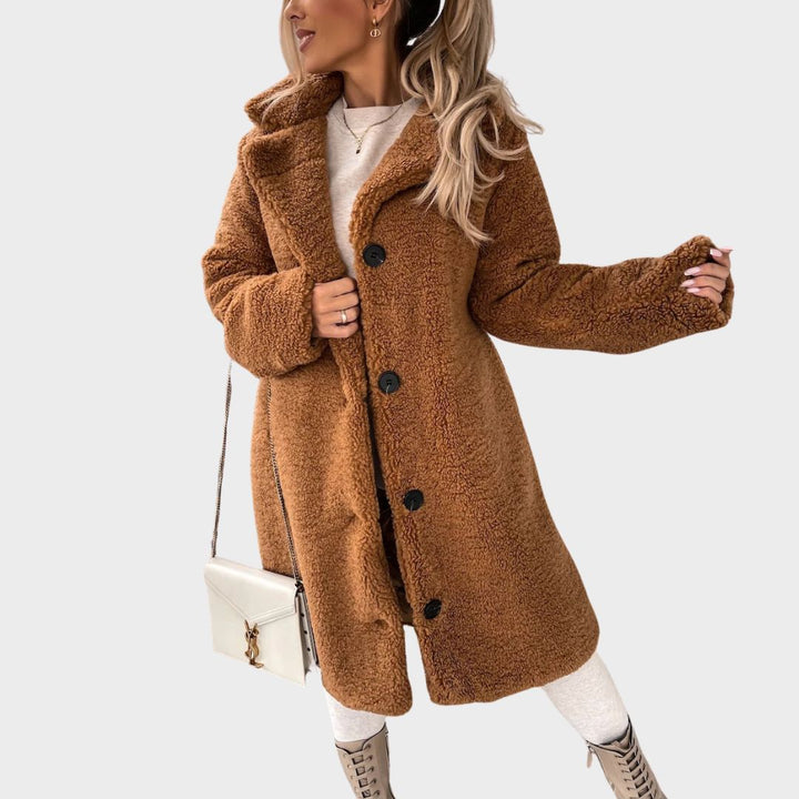 Damen Teddyfell-Mantel – Warm & Stilvoll