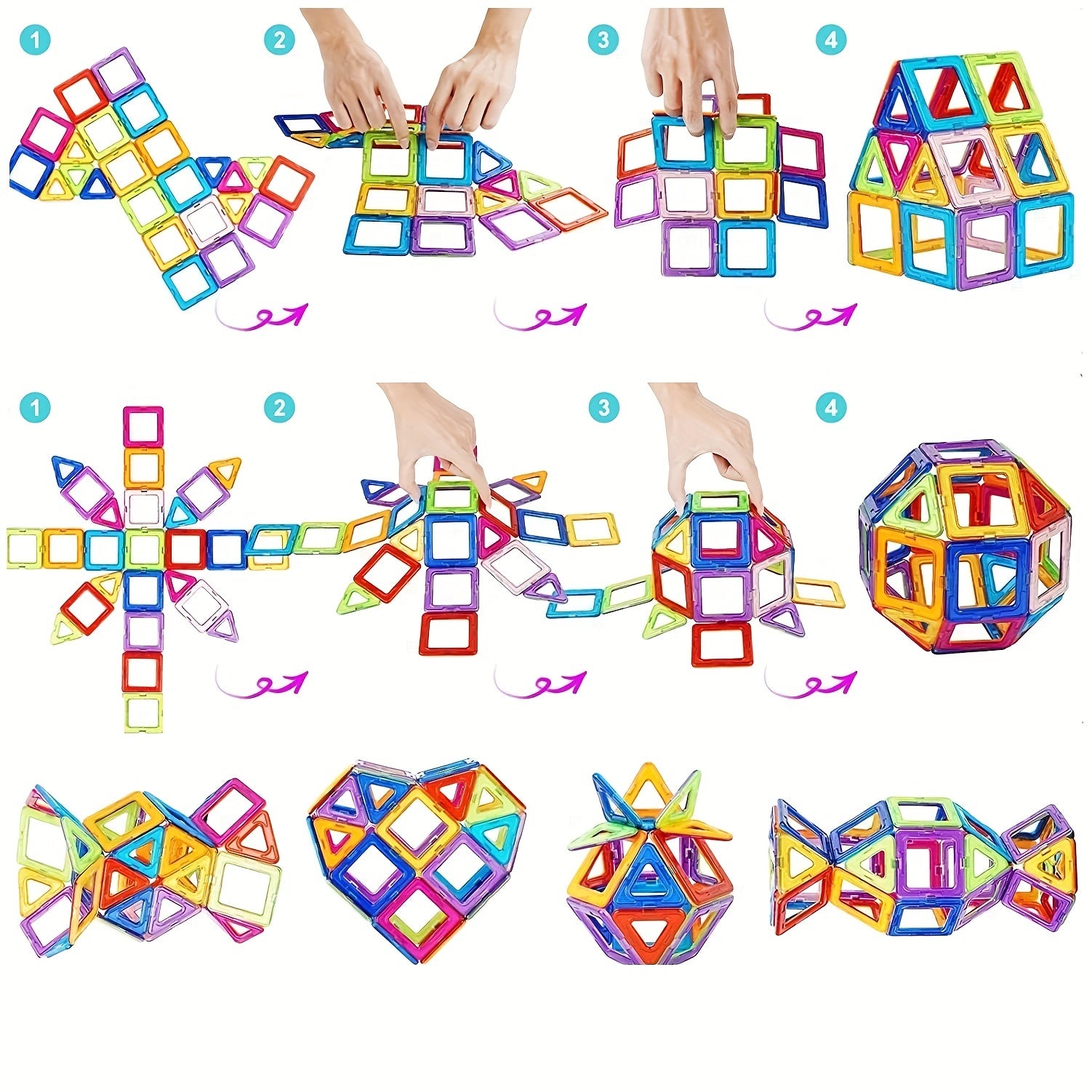 Große Magnetische Baukasten-Set – Kreatives & Lernförderndes STEM Spielzeug für Kinder (3+) | Perfektes Geschenk für Geburtstag & Weihnachten!