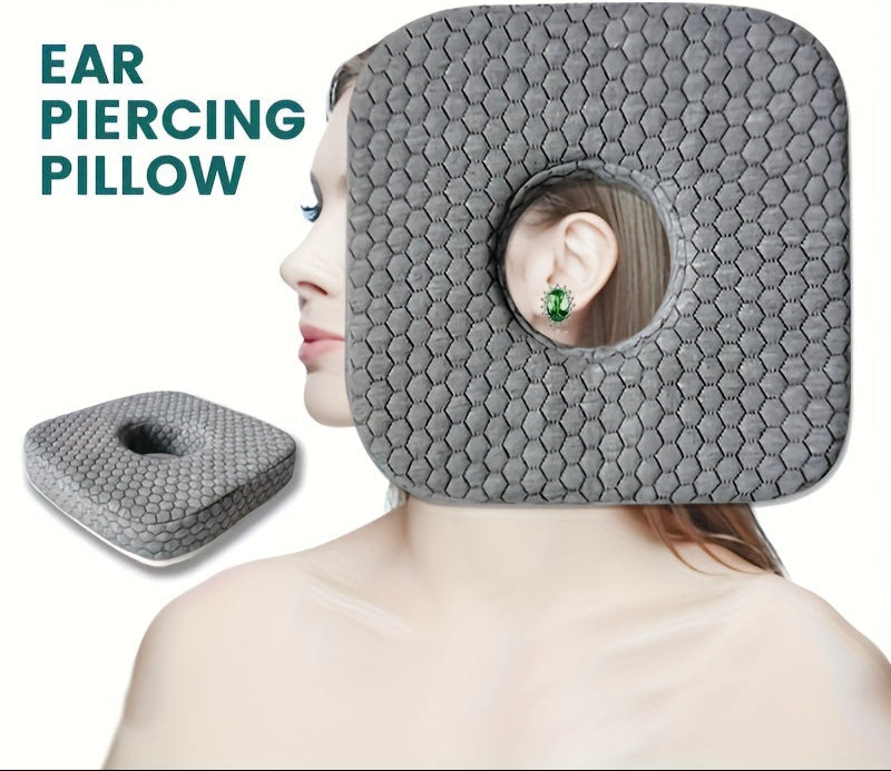 Ohrpiercing-Kissen für Seitenschläfer – O-förmiges Design mit Ohrloch zur Linderung von CNH & Ohrenschmerzen, hypoallergener Bezug, maschinenwaschbar