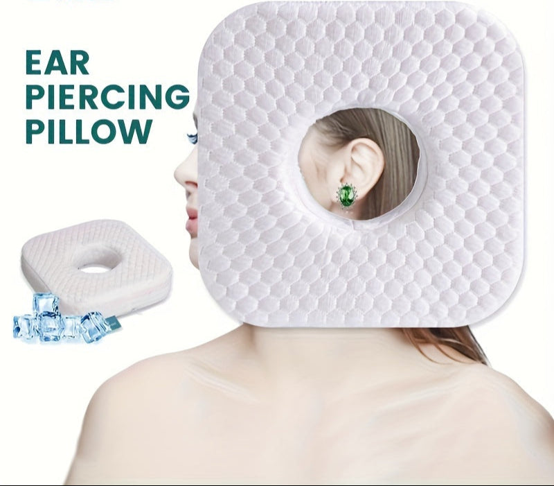 Ohrpiercing-Kissen für Seitenschläfer – O-förmiges Design mit Ohrloch zur Linderung von CNH & Ohrenschmerzen, hypoallergener Bezug, maschinenwaschbar