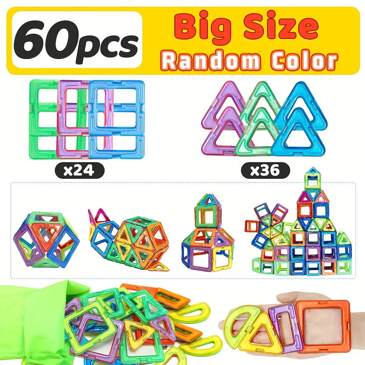 Magnetische Konstruktionsbausteine – Kreatives STEM-Spielzeug für Kinder | Lernspielzeug mit starken Magneten & bunten Farben!