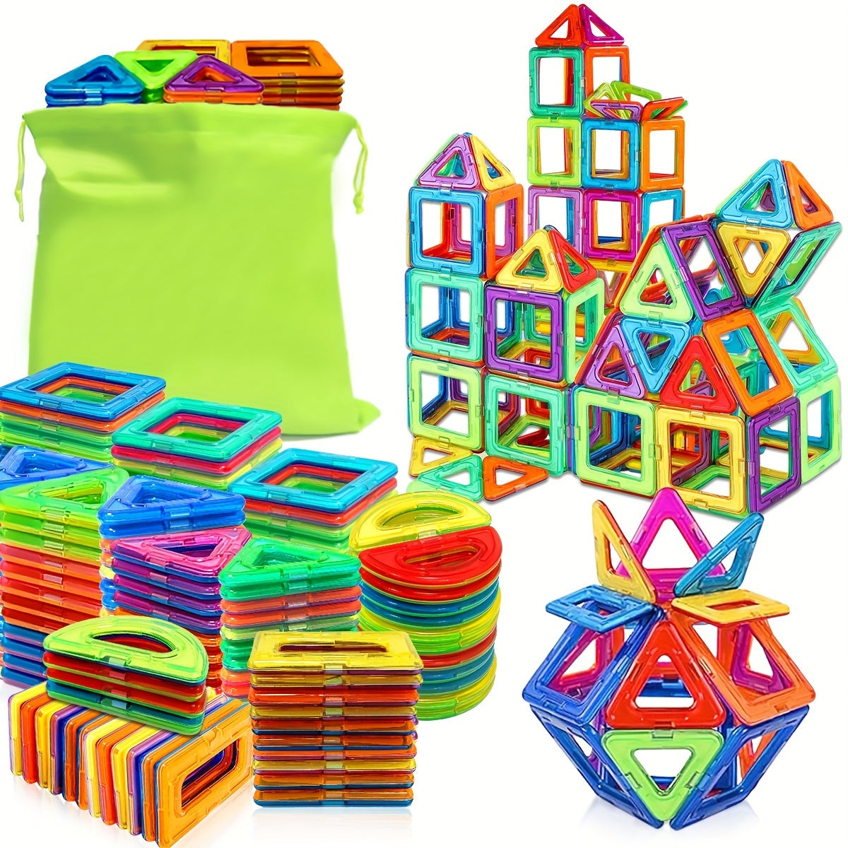 Magnetische Konstruktionsbausteine – Kreatives STEM-Spielzeug für Kinder | Lernspielzeug mit starken Magneten & bunten Farben!