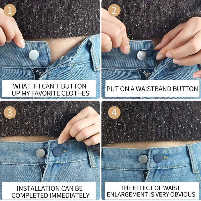 6er-Pack Universelle Taillenband-Verlängerungen – Verstellbar & Nahtlos für Jeans und Freizeitlooks