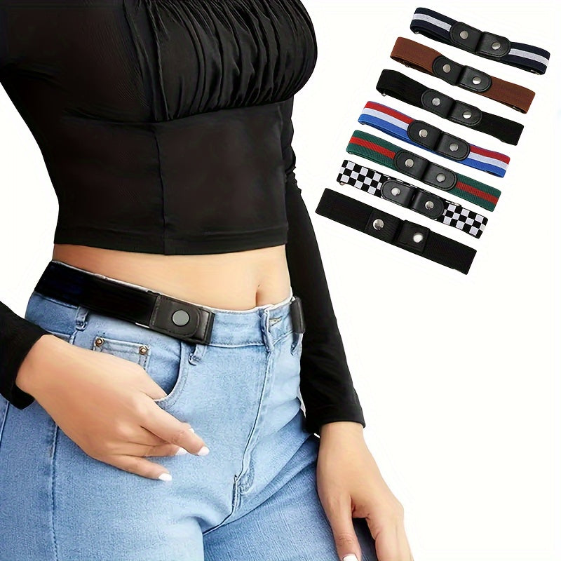 2 stks Elastischer Gürtel ohne Schnalle – Stilvolle Designs für den perfekten Look!