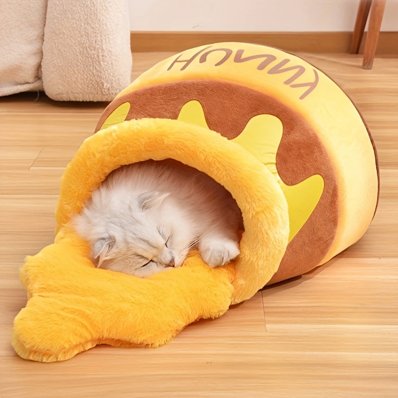 Cat Nest Shape Cat Sofa Bed Cute And Comfortable Pet Cat House Can Be Inverted Multifunctional Soft Pet Bed Suitable for Small Cats And Dogs Nest, Pet House