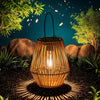 Bohemian Son | Simulations-Rattan Kronleuchter – Solarbetriebene LED-Laterne für Außenbereich, Terrasse, Garten und Balkon