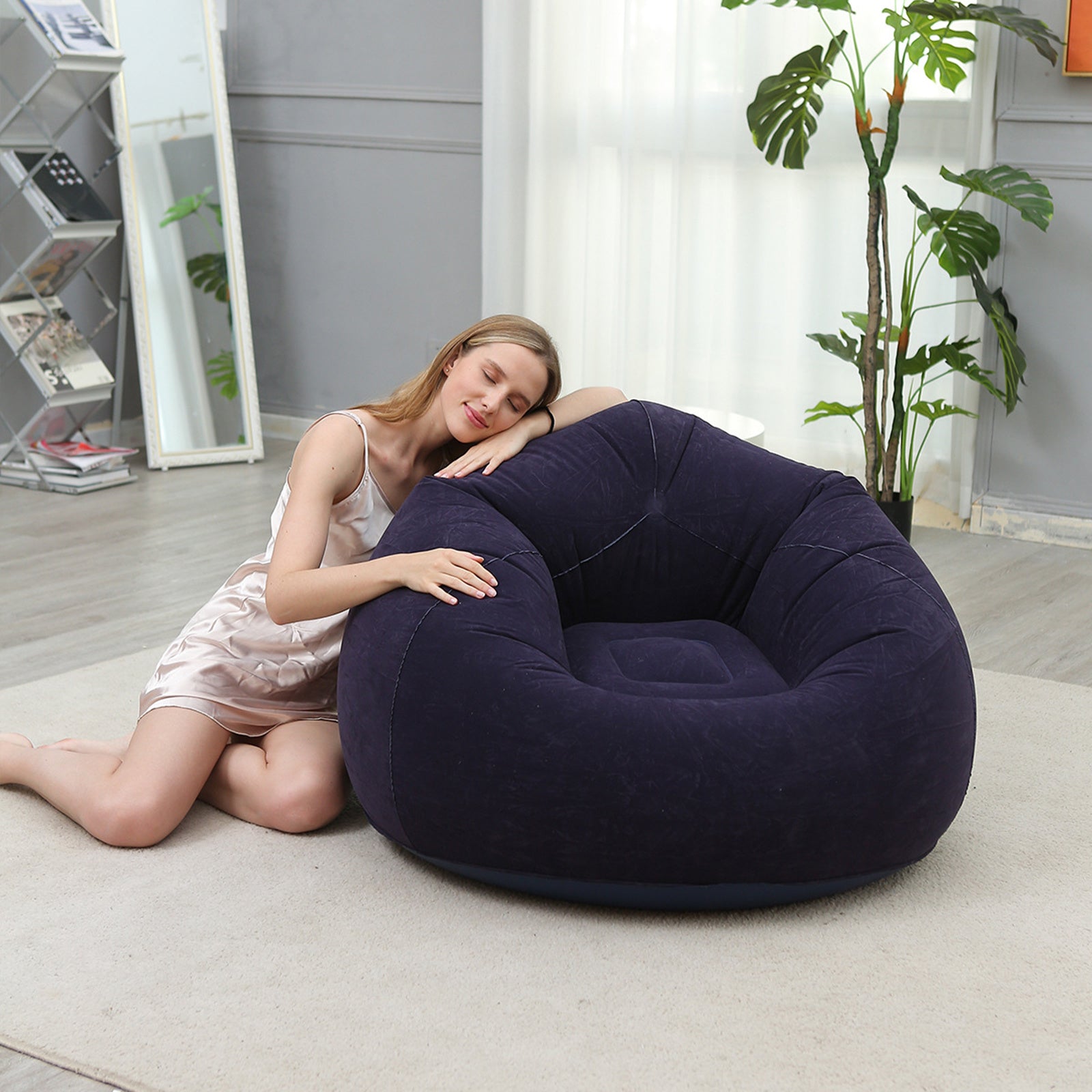 Moderne Graue Aufblasbare Sitzsack-Stuhl