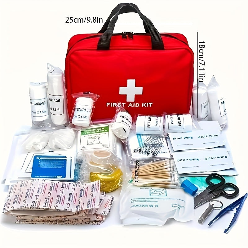 184-teiliger Erste-Hilfe-Kit – Tragbare & Multifunktionale Notfalltasche für Outdoor, Camping & Zuhause | Umfassende Medizinische Versorgung mit 30 Arten von Zubehör