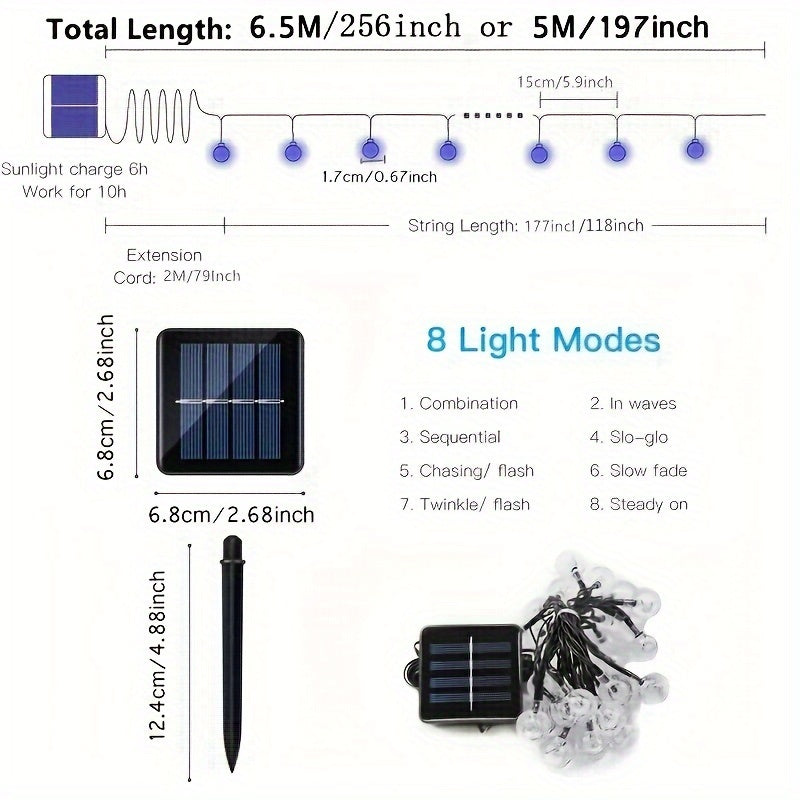 Solarenergie-Feenlichter mit 8 Modi