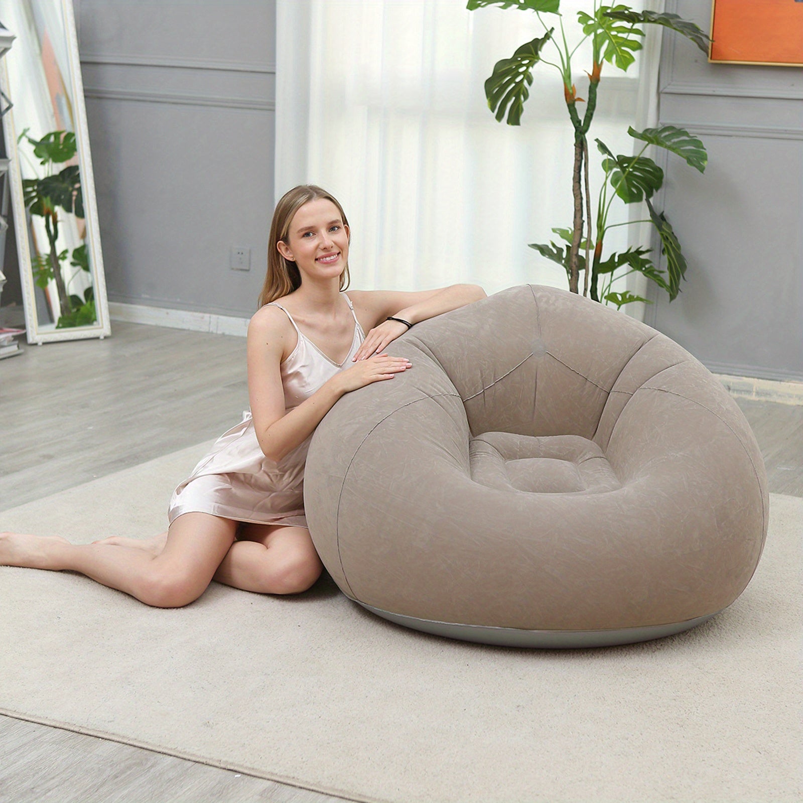 Moderne Graue Aufblasbare Sitzsack-Stuhl