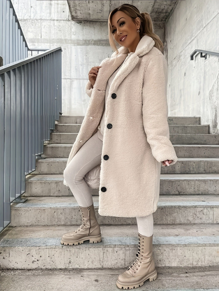 Damen Teddyfell-Mantel – Warm & Stilvoll