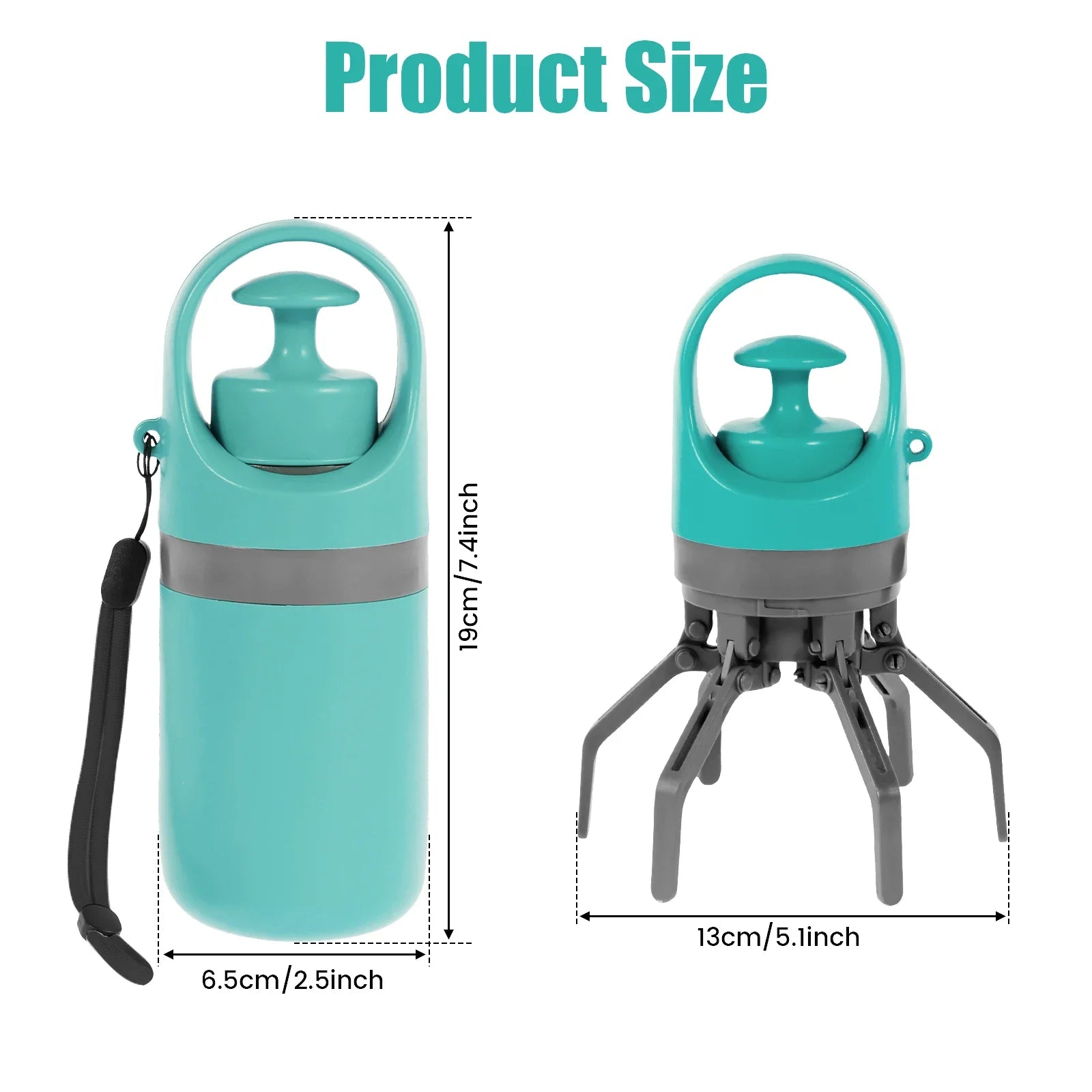 Zero-touch pet toilet picker, dog out portable, six-claw shovel poop clamp, poop pick-up garbage bag dispenser