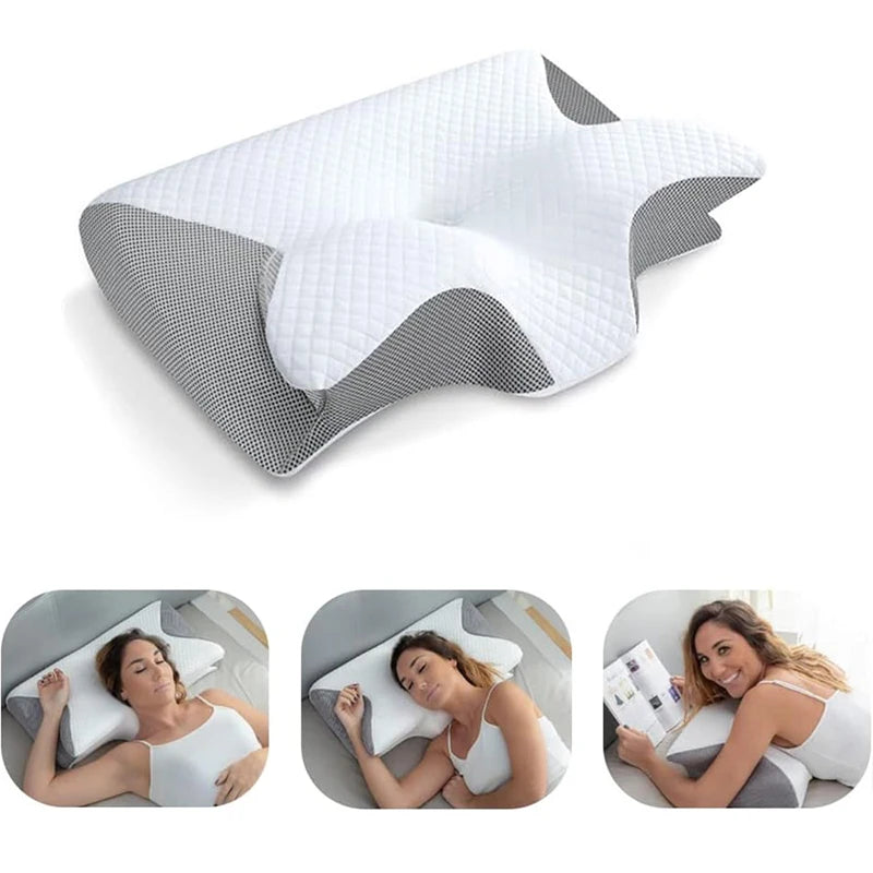 Orthopädisches Memory-Schaum-Nackenkissen | Ergonomisches 2-in-1 Kissen gegen Nackenschmerzen & für erholsamen Schlaf