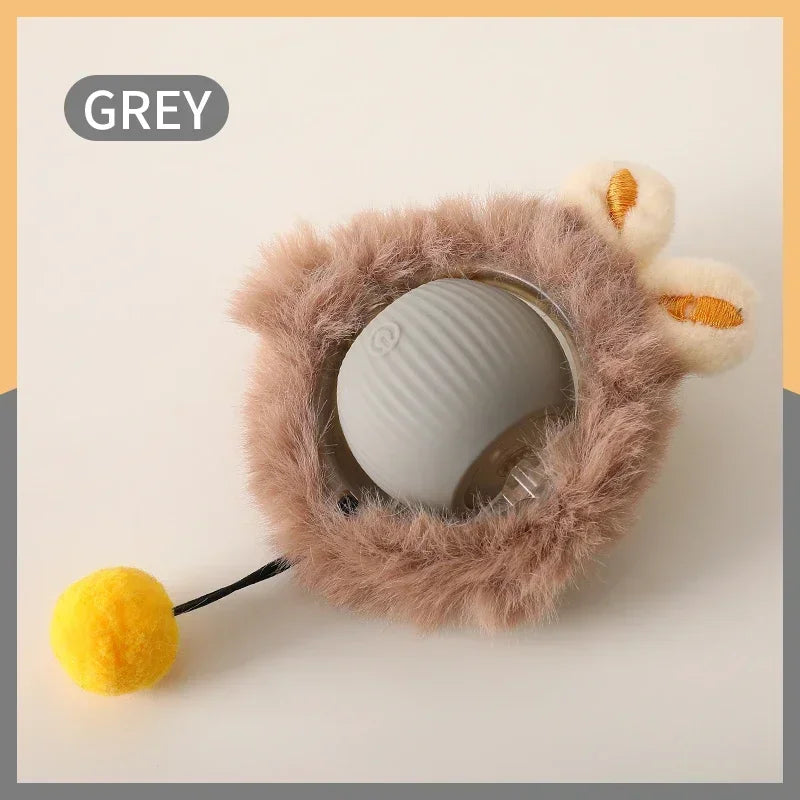 Interaktives Katzenspielzeug mit Akku – Smarter Rollball mit Fellschwanz & Mausbewegung