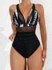 Figurformender Badeanzug mit Mesh & Blumenprint – Push-Up Monokini für Damen