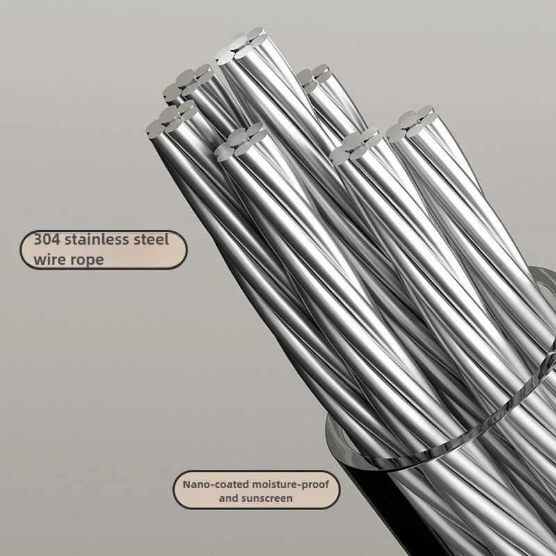 FlexDry Pro – Ausziehbare Edelstahl-Wäscheleine 4,2m | Platzsparender Wandtrockner
