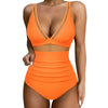 Figurformender Badeanzug mit Mesh & Blumenprint – Push-Up Monokini für Damen