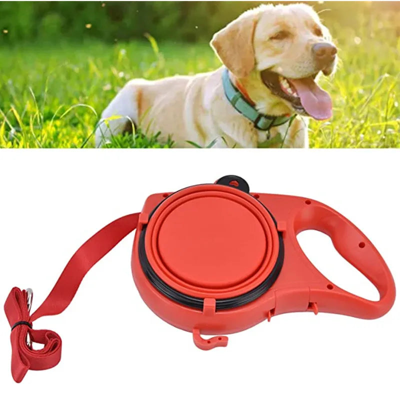 PawMate Go™ – Multifunktions-Hundeleine mit Wasserflasche, Futterschüssel & Kotbeutelspender für Spaziergänge