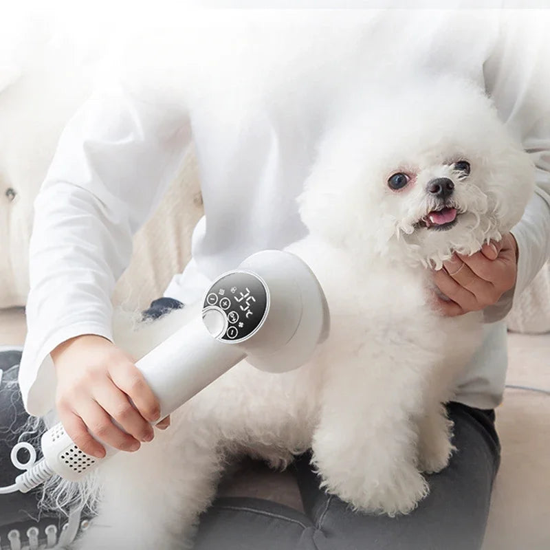 FellDry Pro™ – Intelligenter Haustier-Haartrockner mit Bürste, LED-Display & Temperaturregelung für Hunde & Katzen