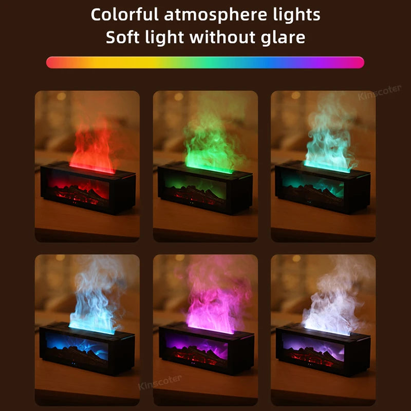 FireGlow™ Aroma-Kamin Luftbefeuchter | LED-Licht, Aroma Diffusor & Fernbedienung | Wasserlos & Automatische Abschaltung