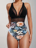 Figurformender Badeanzug mit Mesh & Blumenprint – Push-Up Monokini für Damen