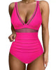 Figurformender Badeanzug mit Mesh & Blumenprint – Push-Up Monokini für Damen