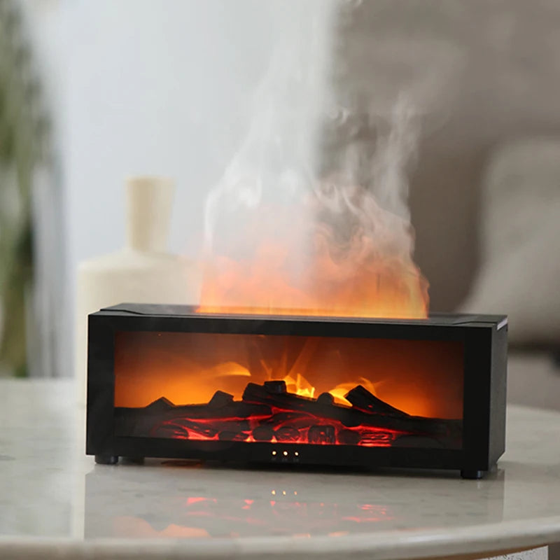 FireGlow™ Aroma-Kamin Luftbefeuchter | LED-Licht, Aroma Diffusor & Fernbedienung | Wasserlos & Automatische Abschaltung