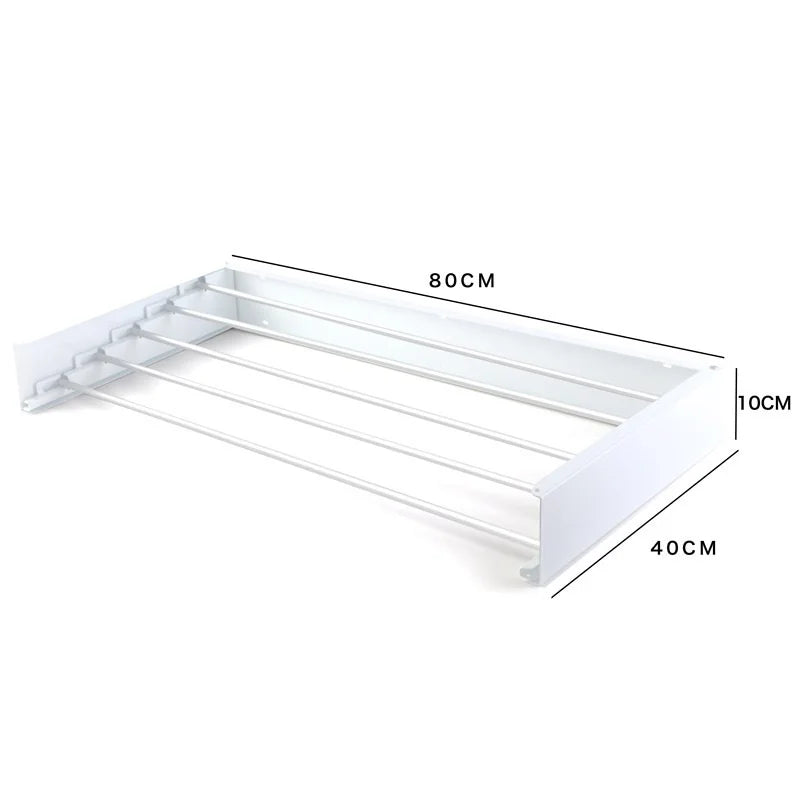 DryMax Pro™ – Klappbarer Wand-Wäscheständer mit 5 Edelstahlstangen | Platzsparender Wäschetrockner bis 27kg Belastung