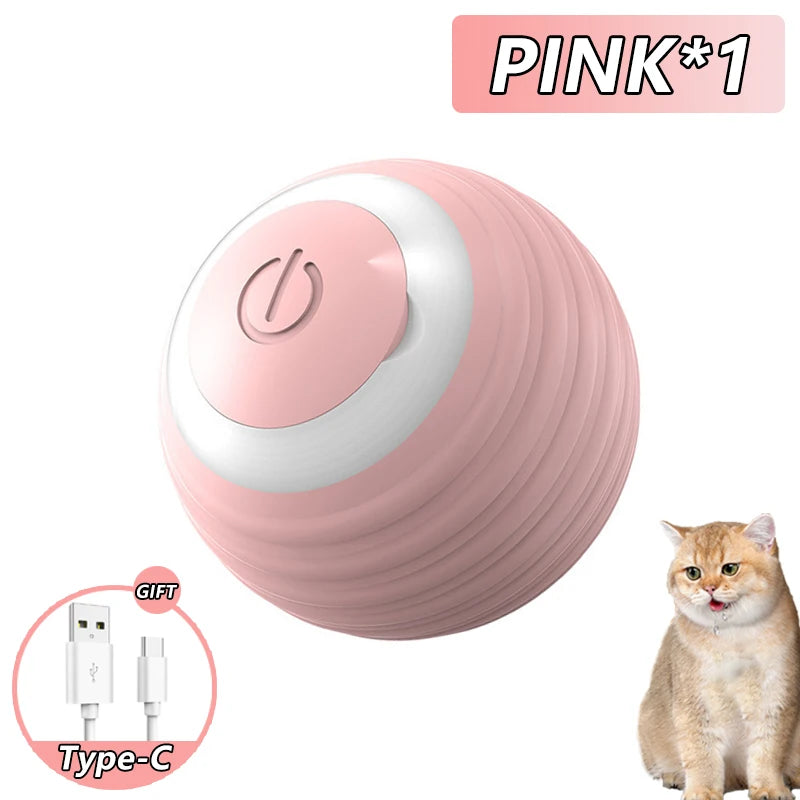 Interaktives Katzenspielzeug mit Akku – Smarter Rollball mit Fellschwanz & Mausbewegung