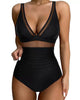 Figurformender Badeanzug mit Mesh & Blumenprint – Push-Up Monokini für Damen
