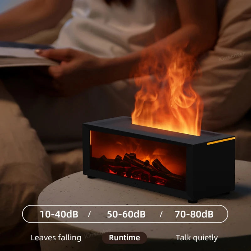 FireGlow™ Aroma-Kamin Luftbefeuchter | LED-Licht, Aroma Diffusor & Fernbedienung | Wasserlos & Automatische Abschaltung