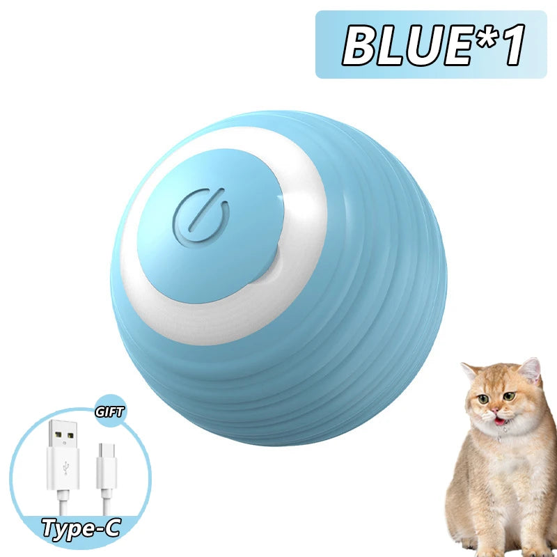 Interaktives Katzenspielzeug mit Akku – Smarter Rollball mit Fellschwanz & Mausbewegung