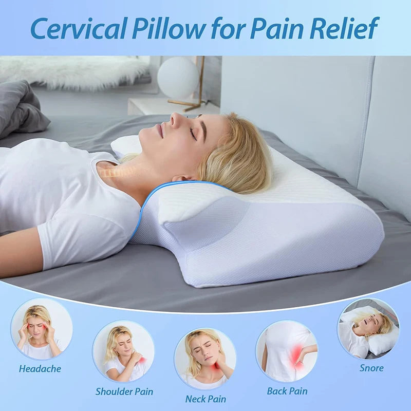 Orthopädisches Memory-Schaum-Nackenkissen | Ergonomisches 2-in-1 Kissen gegen Nackenschmerzen & für erholsamen Schlaf