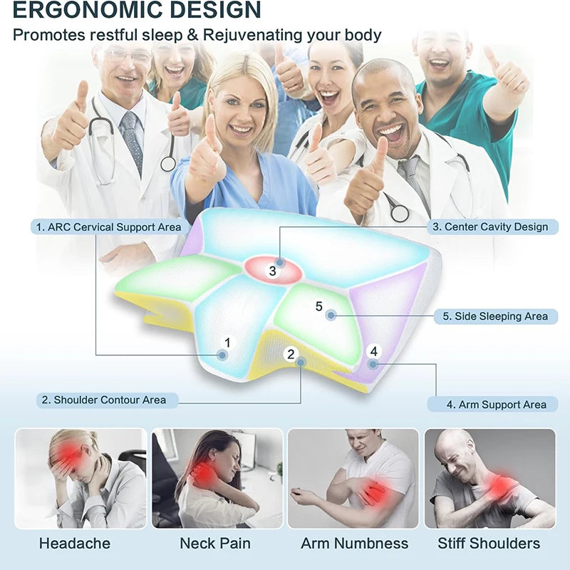 Orthopädisches Memory-Schaum-Nackenkissen | Ergonomisches 2-in-1 Kissen gegen Nackenschmerzen & für erholsamen Schlaf