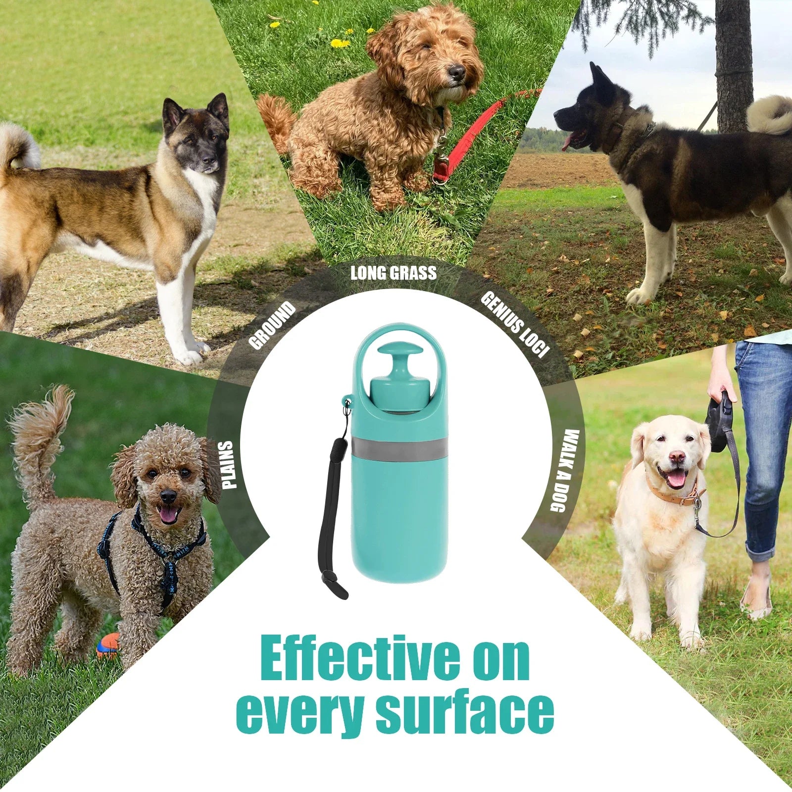 Zero-touch pet toilet picker, dog out portable, six-claw shovel poop clamp, poop pick-up garbage bag dispenser
