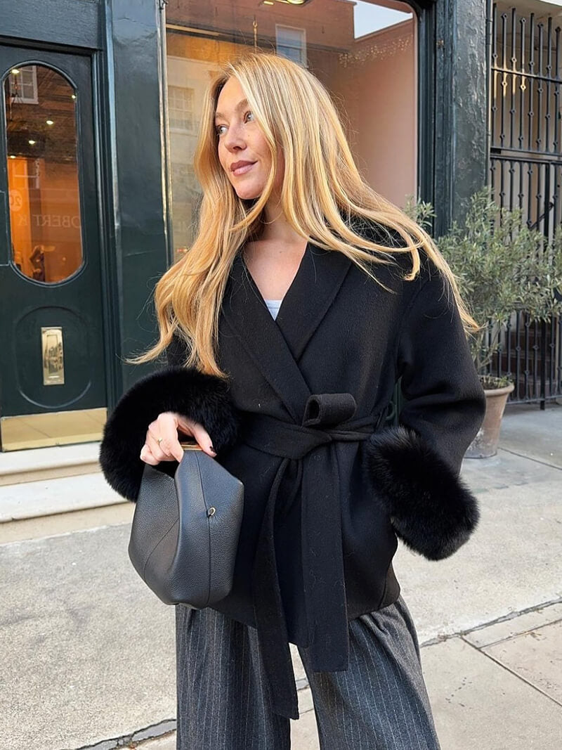 Damenjacke mit Kunstpelz – Elegant & Warm