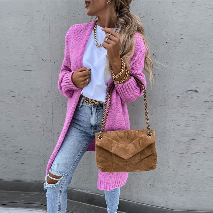 Strick-Cardigan mit offener Front – Weich & Lässig