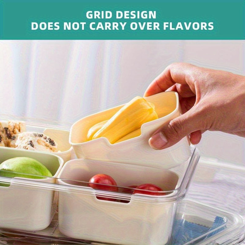 SnackBox™ – Die 4- oder 8-fächer Snackbox mit Deckel und Griff für Früchte, Gemüse und Snacks