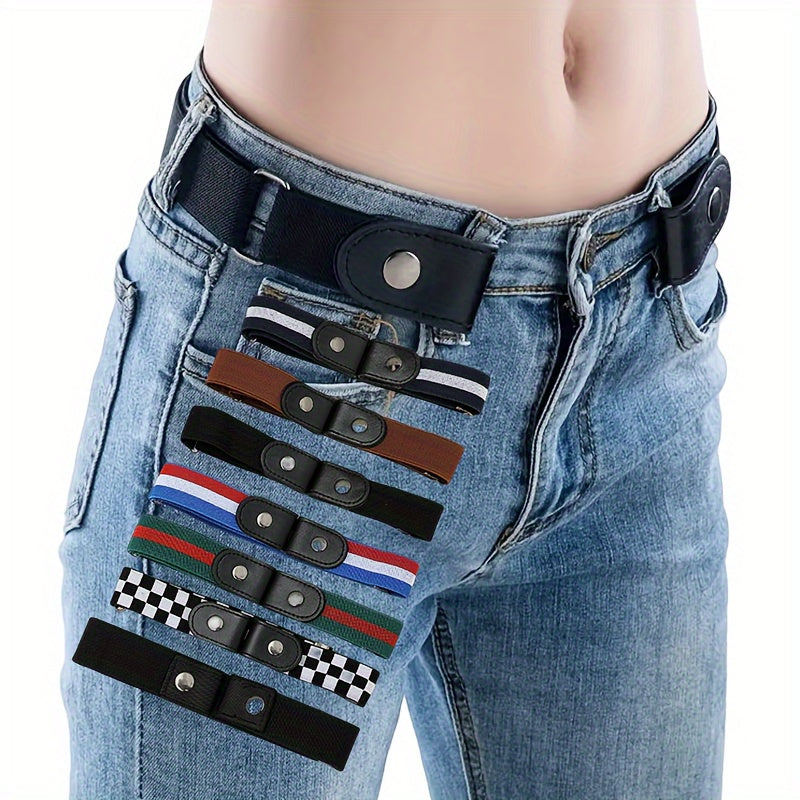 2 stks Elastischer Gürtel ohne Schnalle – Stilvolle Designs für den perfekten Look!