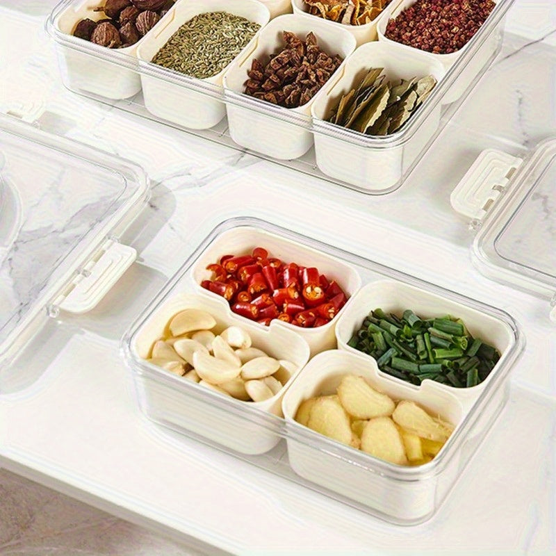 SnackBox™ – Die 4- oder 8-fächer Snackbox mit Deckel und Griff für Früchte, Gemüse und Snacks