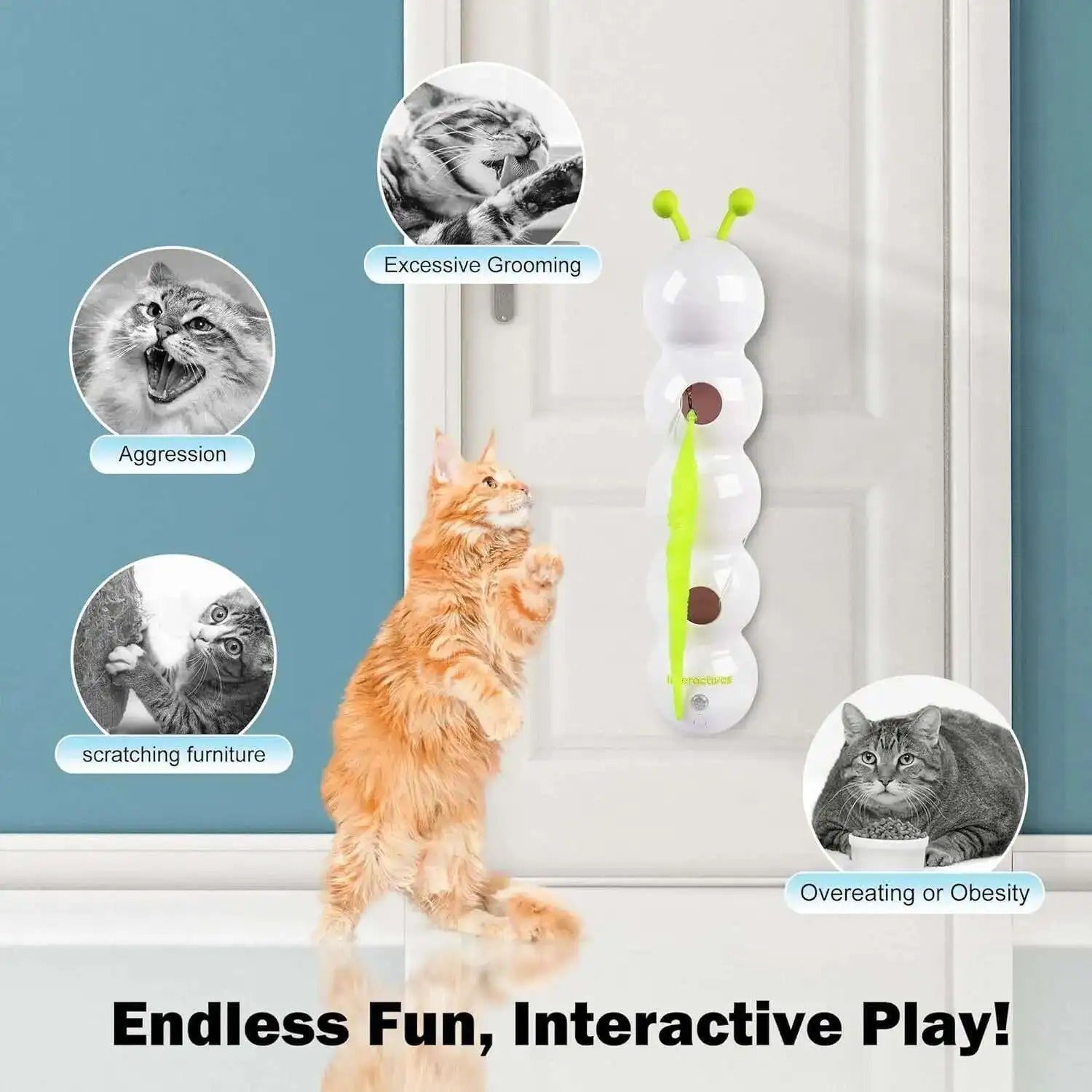 JagdWurm™ – Das interaktive Wandspielzeug für aktive & glückliche Katzen