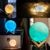 Mondlampe mit 128 Farben – Touch-gesteuerte LED-Nachtlampe mit Holzständer