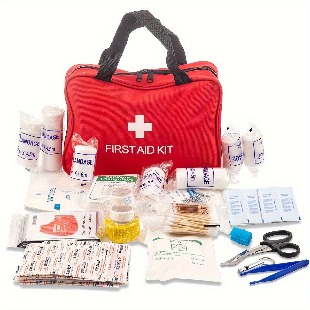184-teiliger Erste-Hilfe-Kit – Tragbare & Multifunktionale Notfalltasche für Outdoor, Camping & Zuhause | Umfassende Medizinische Versorgung mit 30 Arten von Zubehör