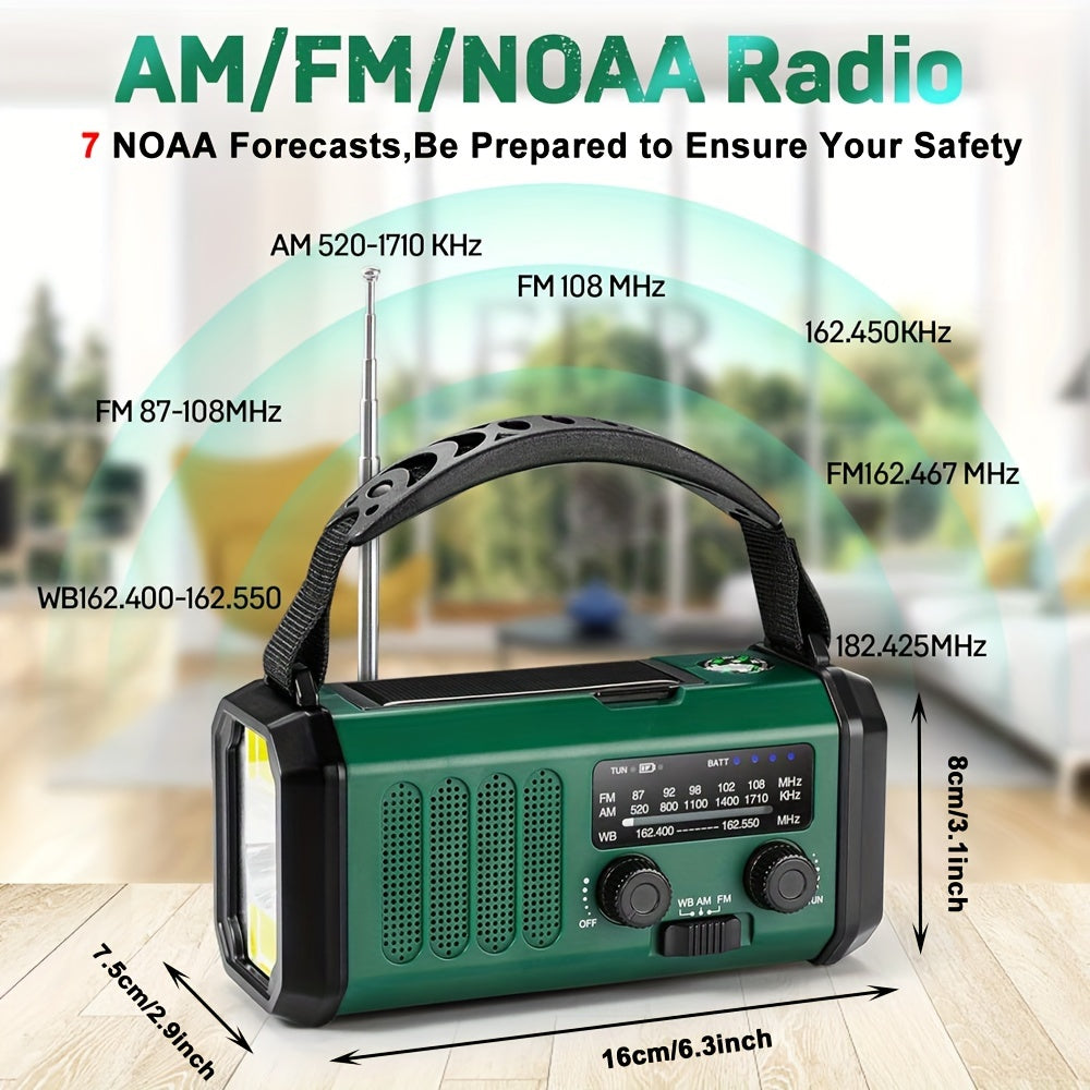 Notfallradio mit 10.000mAh – Solarbetrieben, Handkurbel & Powerbank | Immer vorbereitet bei Stromausfällen & Outdoor-Abenteuern!