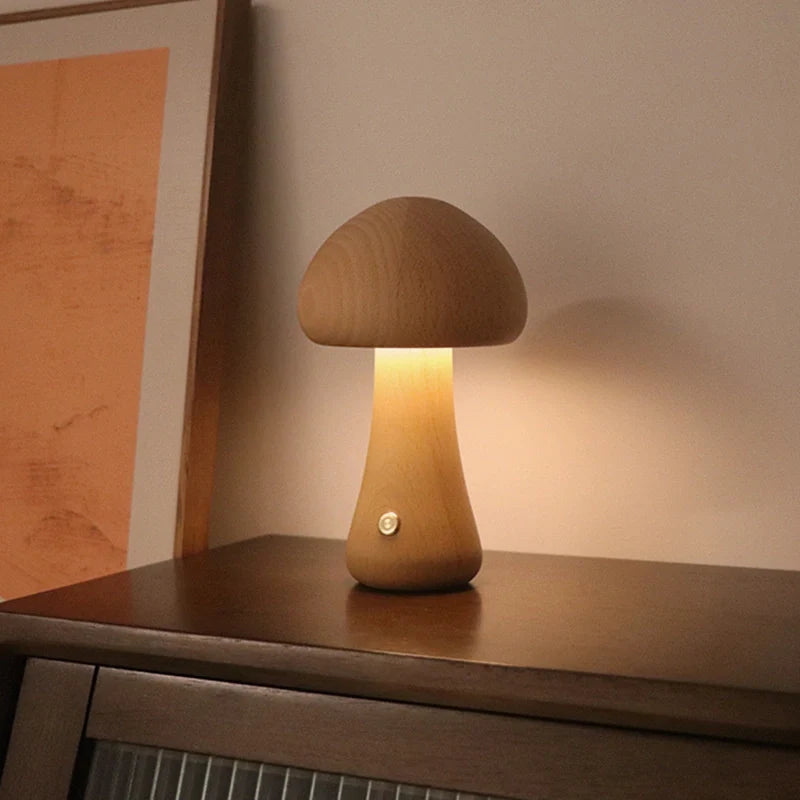 Stilvolle Holztischlampe im modernen Naturdesign