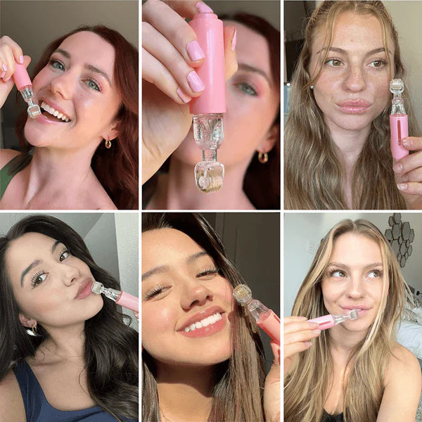 Derma Roller mit Serum-Applikator für Frauen | Für strahlende Haut & Lippenpflege