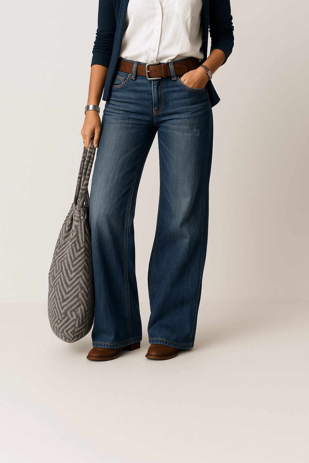 Damen Jeans mit weitem Bein – Lässig & Modern