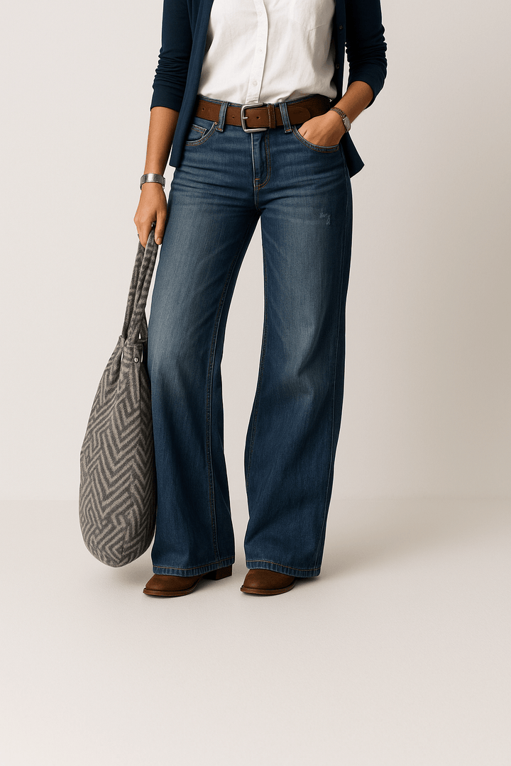 Damen Jeans mit weitem Bein – Lässig & Modern